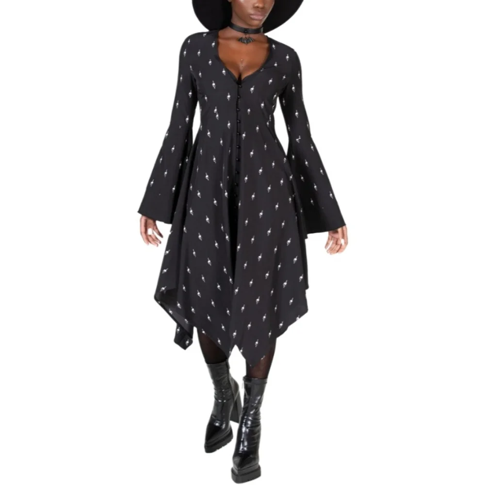 Killstar x Wednesday Bury Hatchets Midi Dress - Picture 1 of 5